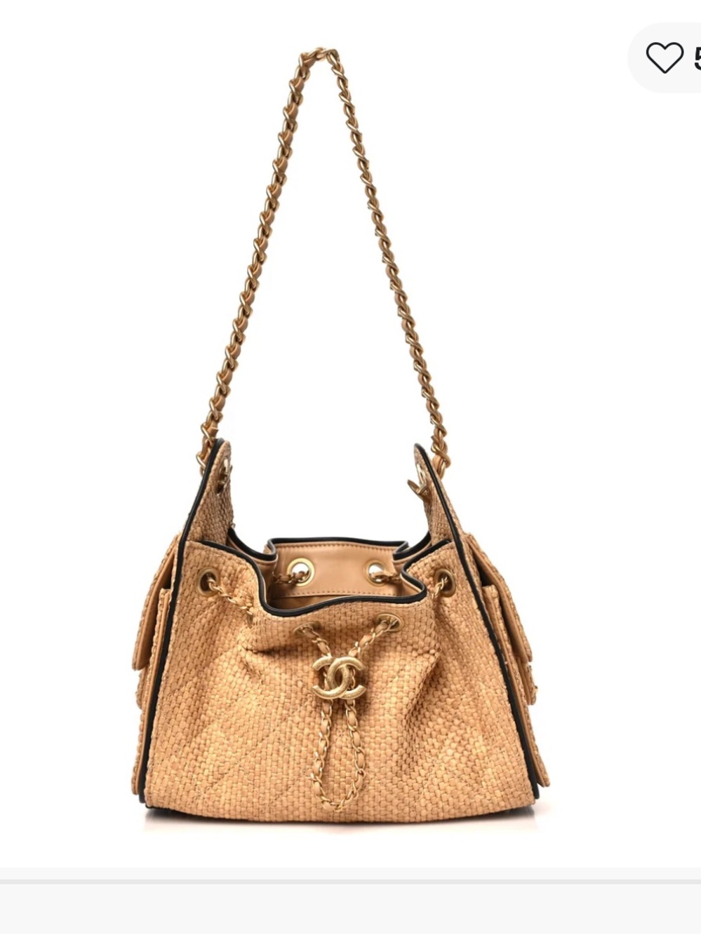 Chanel SMALL raffia hobo